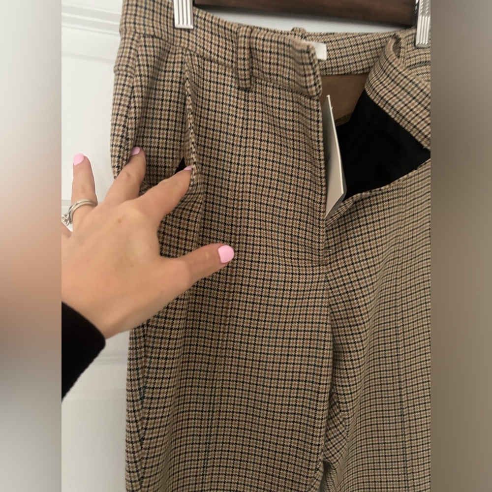 FLASH SALE NWT ALC Javier Houndstooth Plaid Split Flared Pants Size 6 - Picture 10 of 12